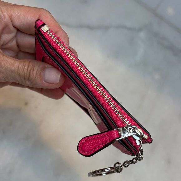 Coach Saffiano Leather Keychain Cardholder Wallet - Picture 8 of 14